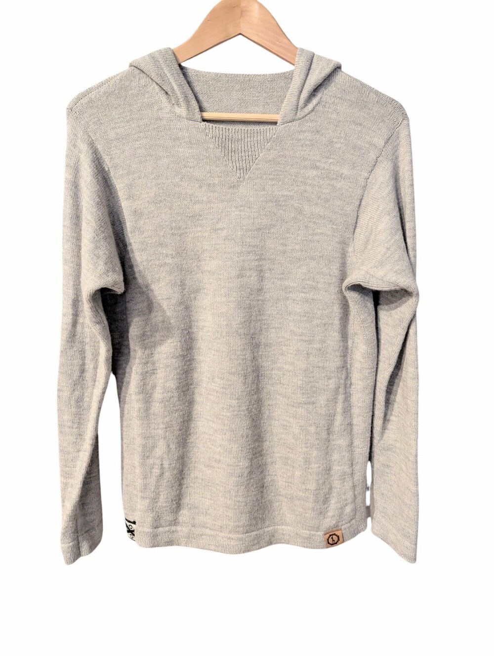 PAKA Handmade Royal Alpaca Blend The Hoodie Sweater - Light Gray Size XXS